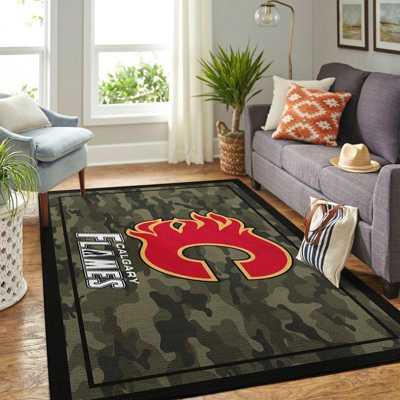 Deschea Calgary Flames Area Rugs Nhl Hockey Team Logo 20030467