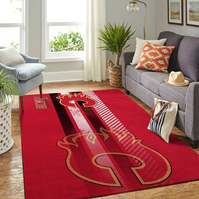 Deschea Calgary Flames Nhl 1 Area Rug And