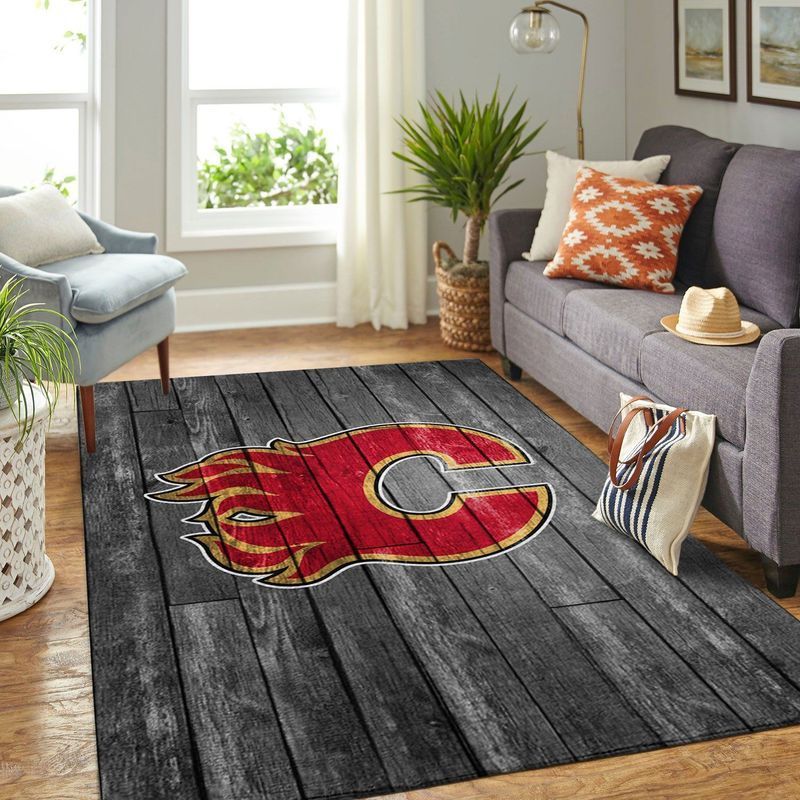 Deschea Calgary Flames Nhl 2 Area Rug And