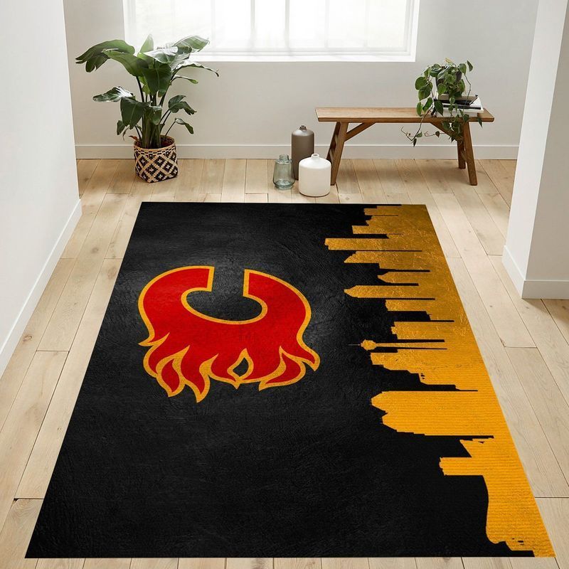 Deschea Calgary Flames Nhl 4 Area Rug And