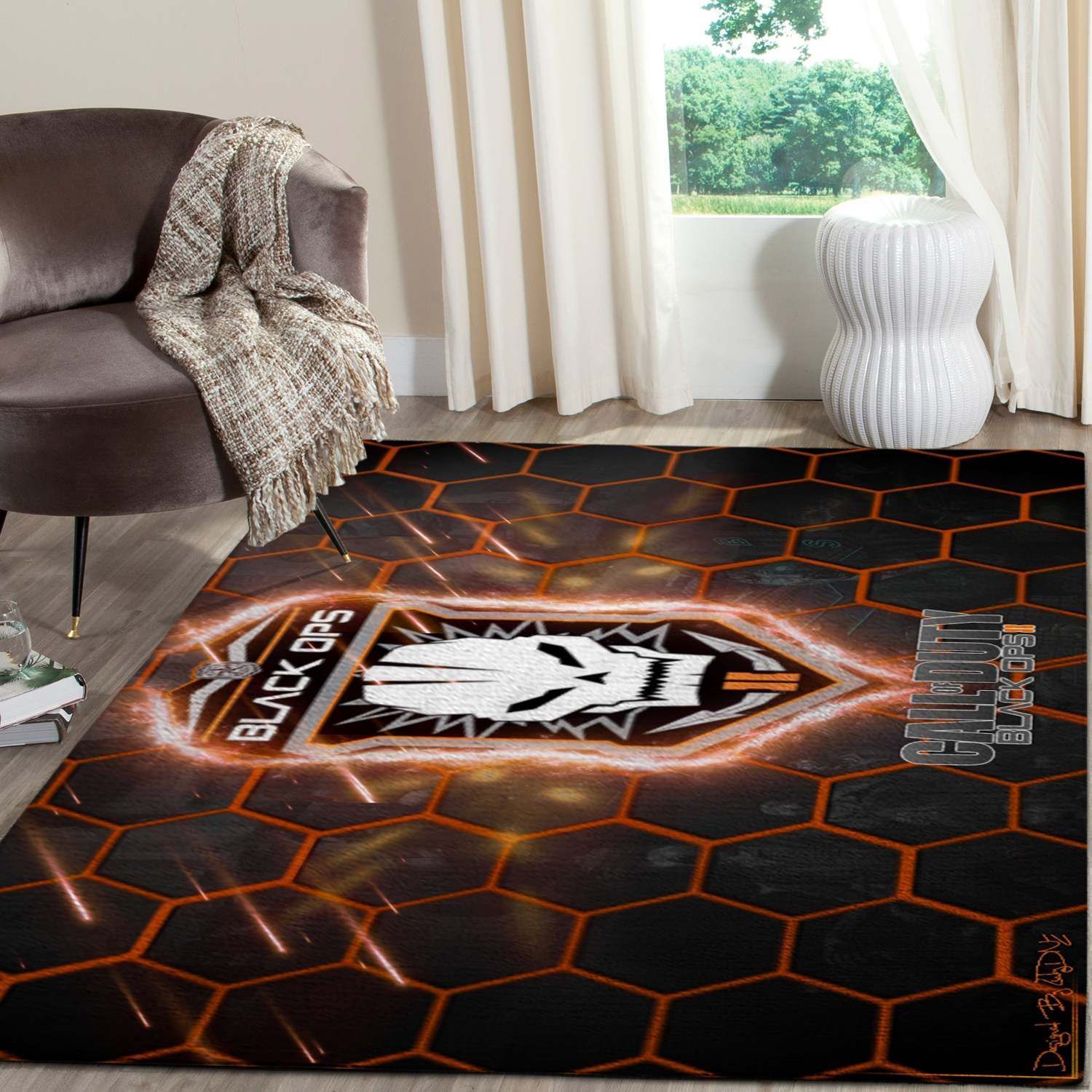 Deschea Call Of Duty Black Ops Logo Gaming Area Rugs Fn181206