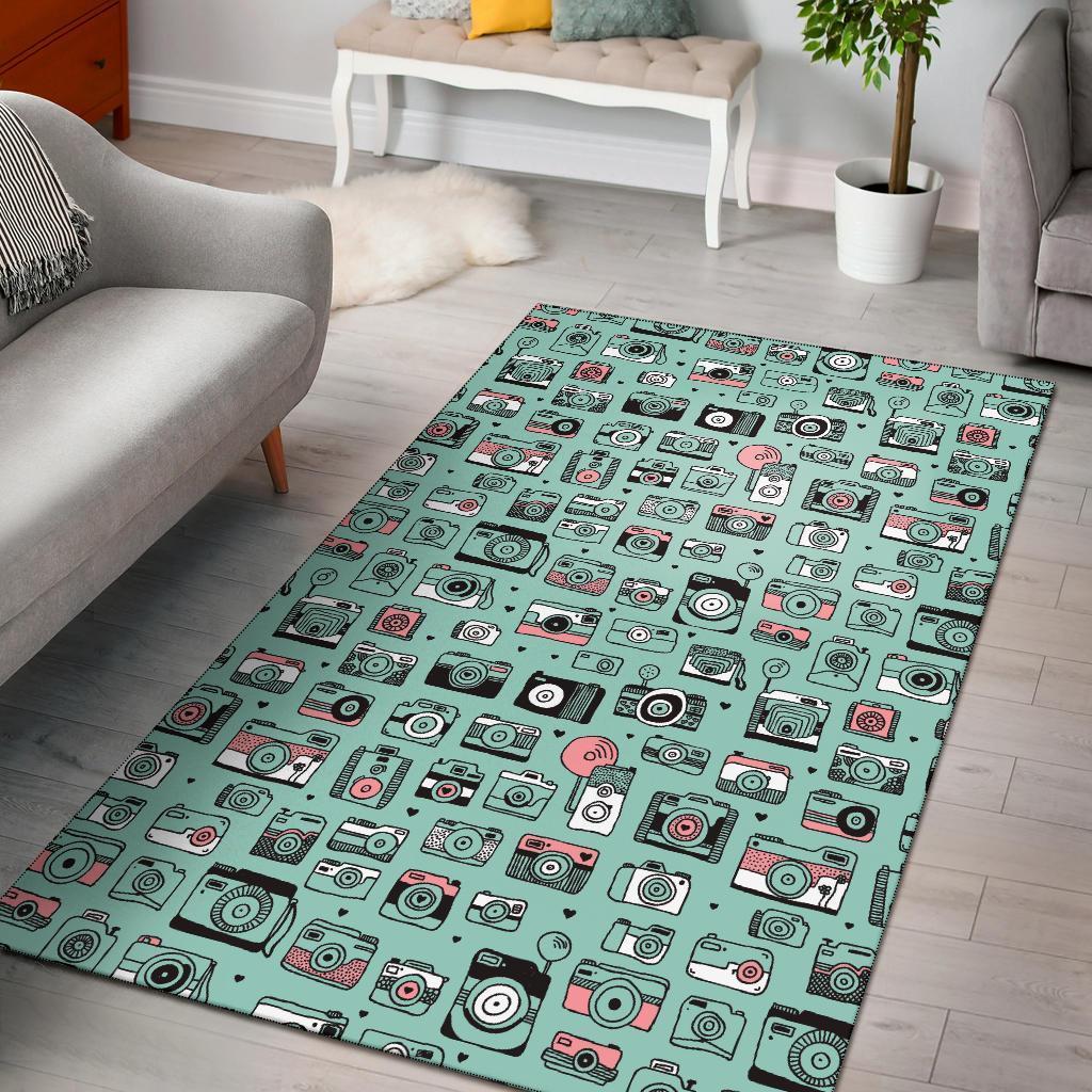 Deschea Camera Pastel Pattern Print Area Limited Edition Rug