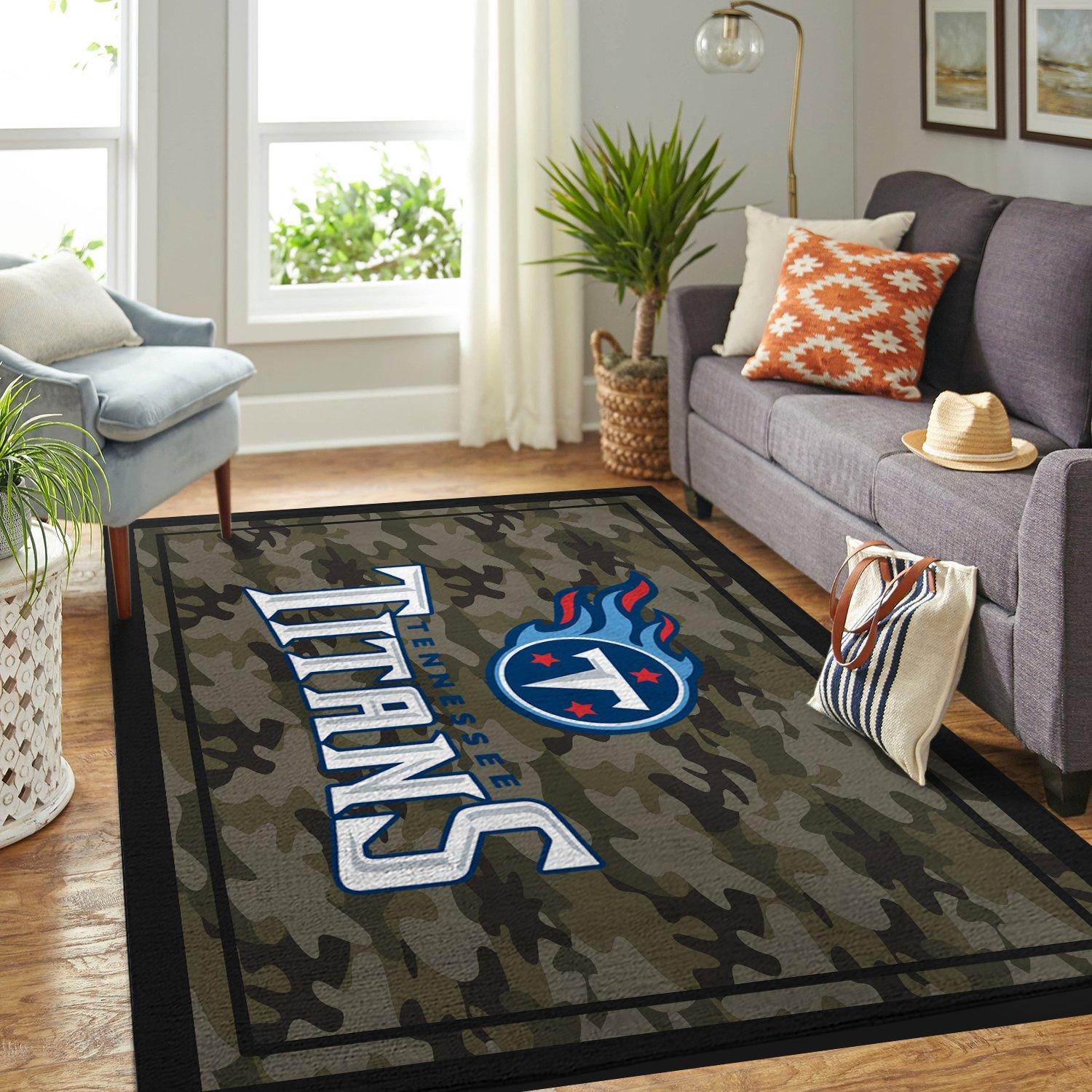 Deschea Camo Camouflage Tennessee Titans Nfl Limited Edition Rug