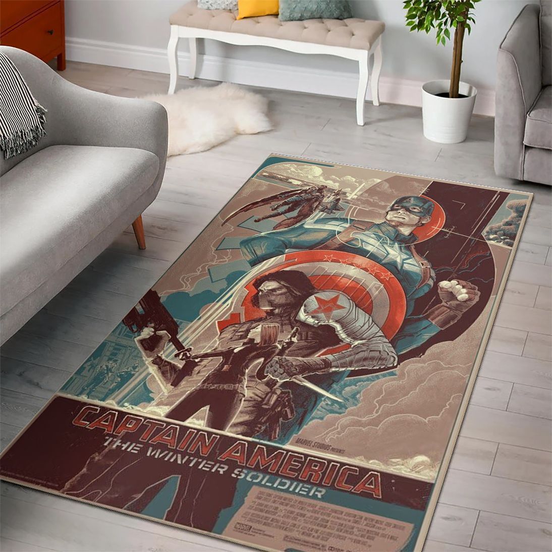 Deschea Captain America 2: The Winter Soldier Marvel Movies Area Rugs