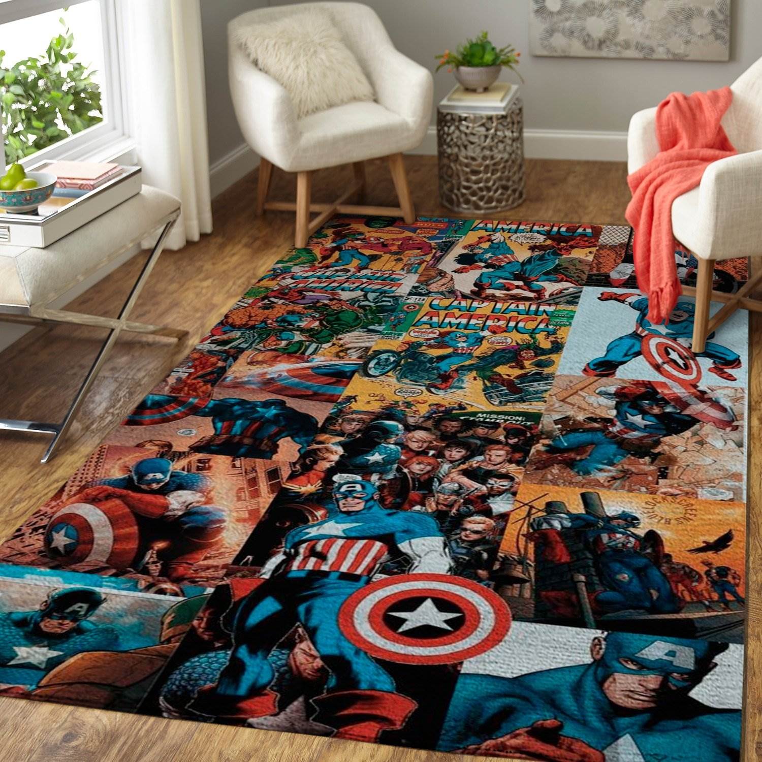 Deschea Captain America Area Limited Edition Rug