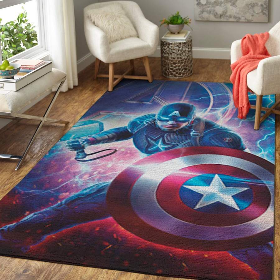 Deschea Captain America Area Rug Marvel Superhero Movie Ofd 19091809