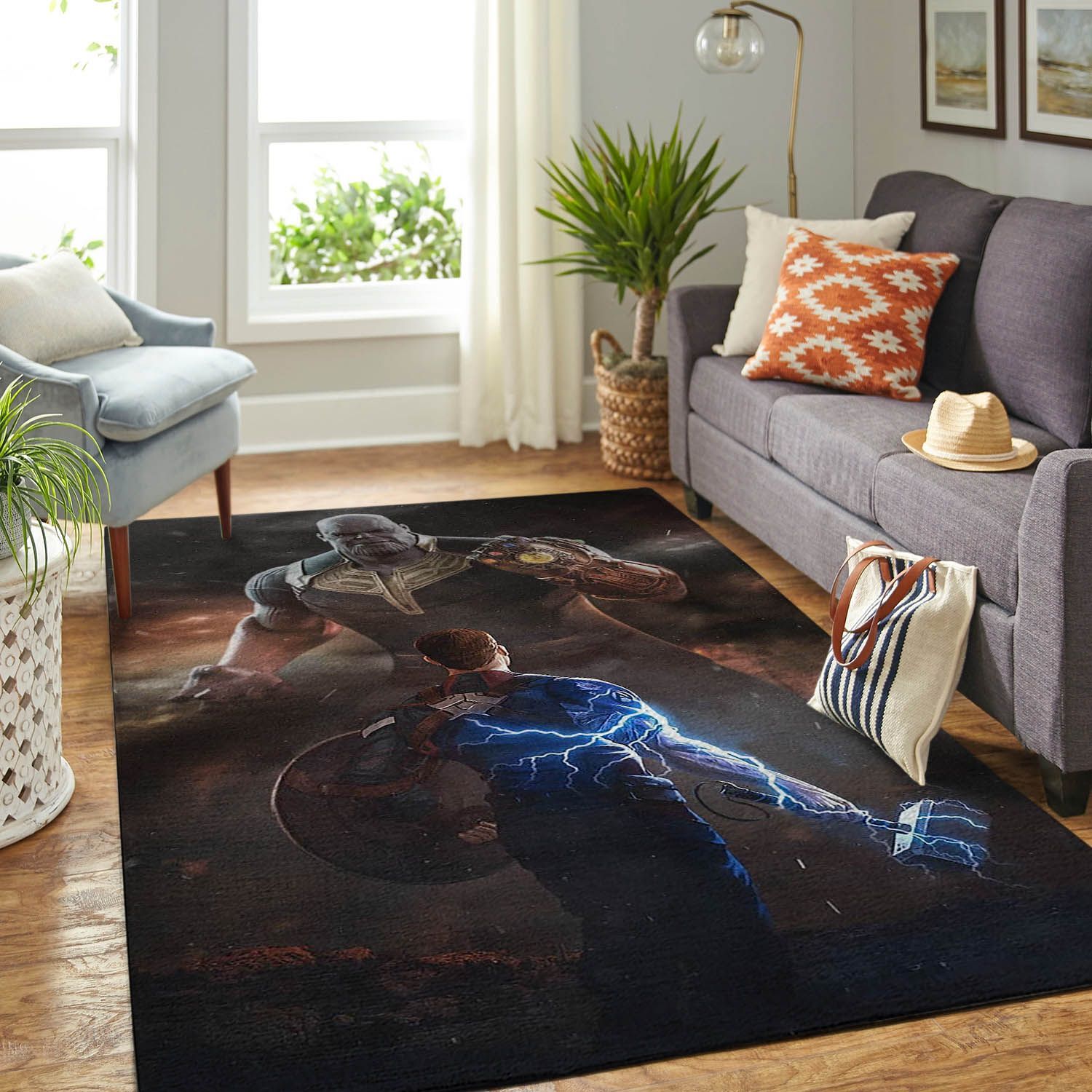 Deschea Captain America Living Room Area Rug