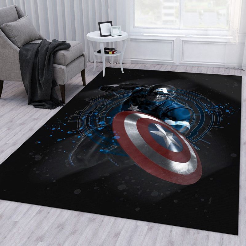 Deschea Captain America Marvel Superhero The Shield Area Rug And