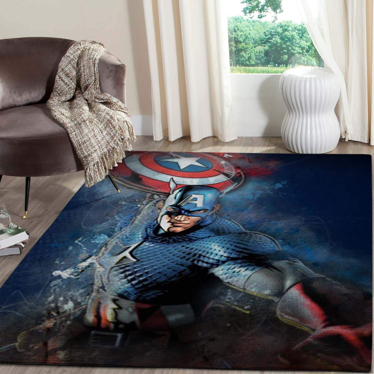 Deschea Captain America Shield Area Rugs Marvel Movies Christmas Gift V11067