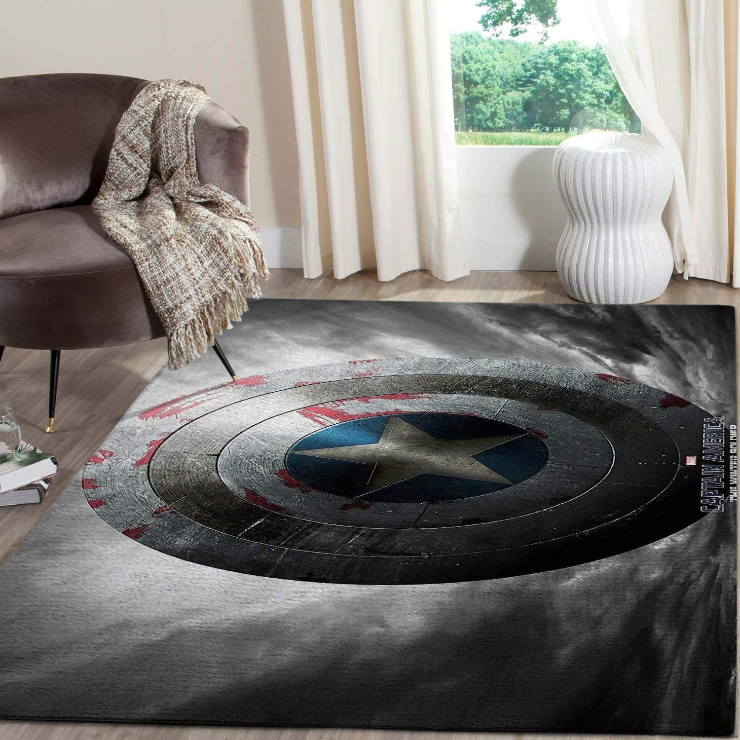 Deschea Captain America Shield Area Rugs Marvel Movies Christmas Gift V11068