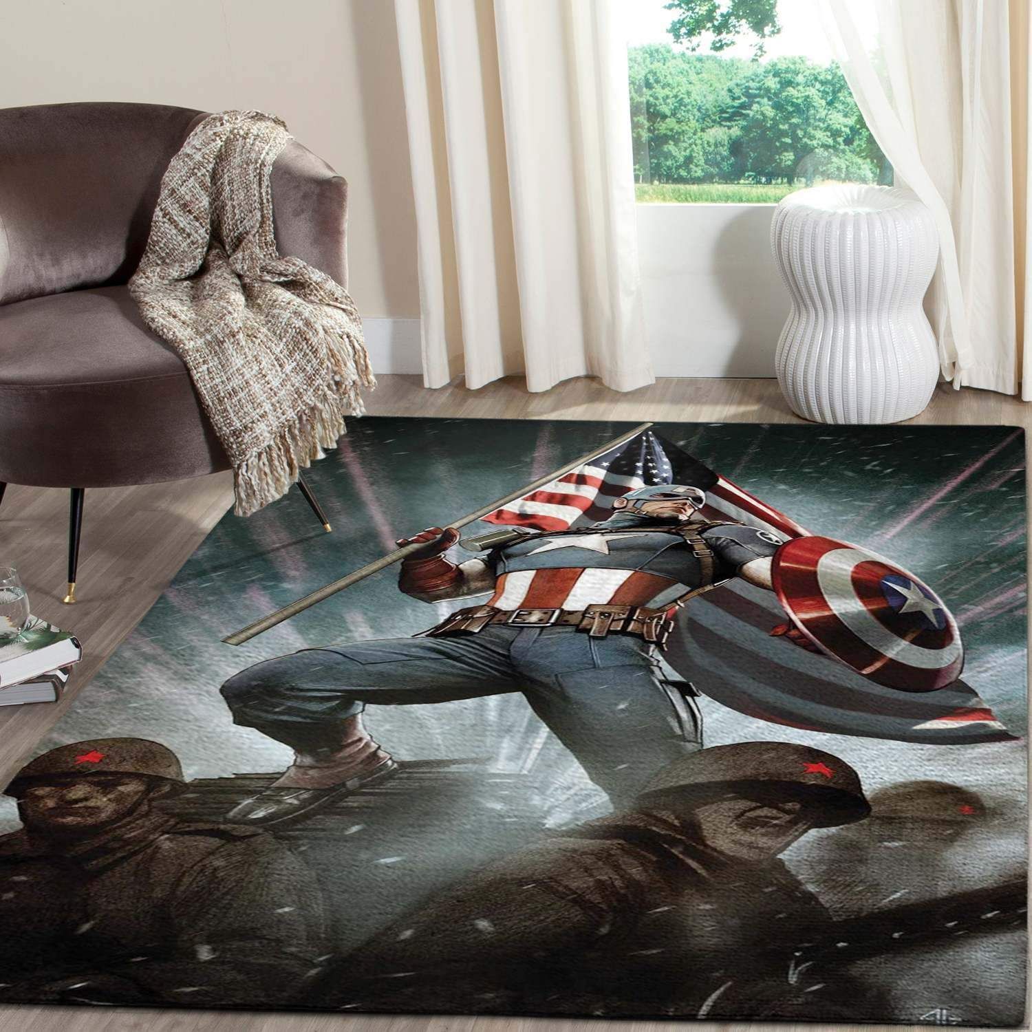 Deschea Captain America Shield Area Rugs Marvel Movies Christmas Gift V11069