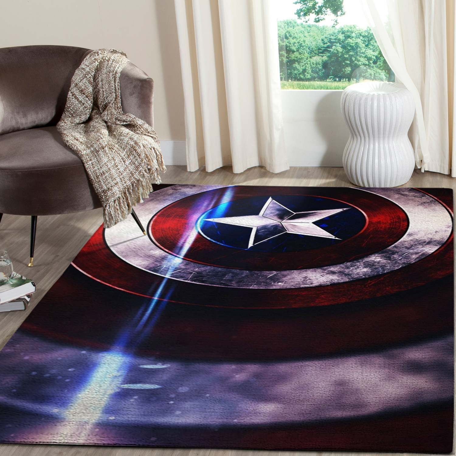 Deschea Captain America Shield Area Rugs Marvel Movies Fn101236