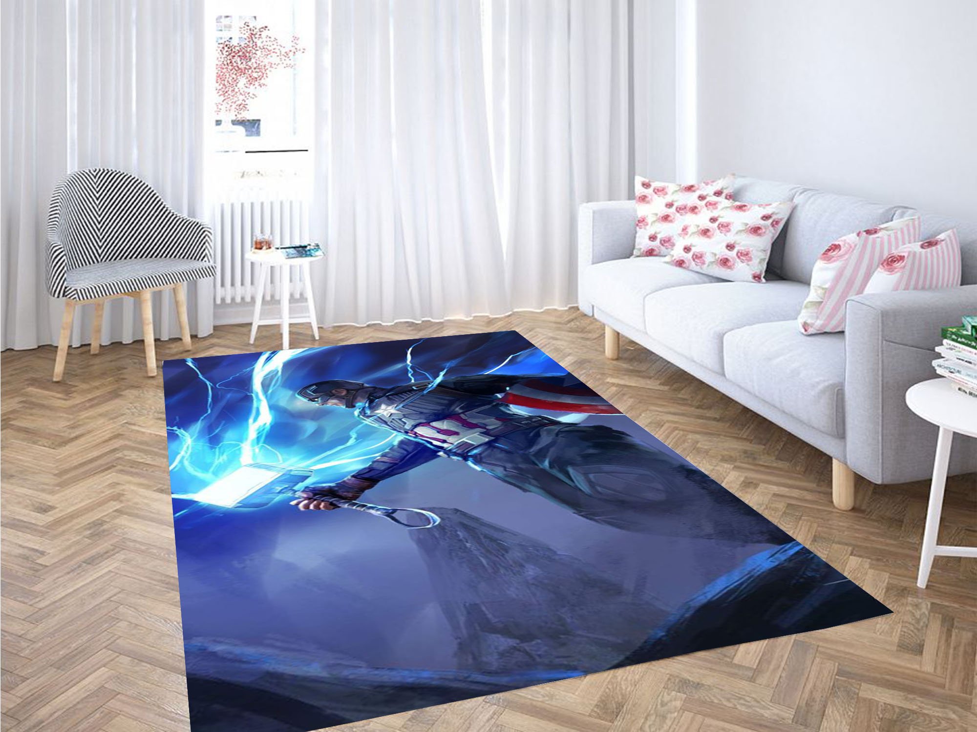 Deschea Captain America Wallpaper Carpet Rug