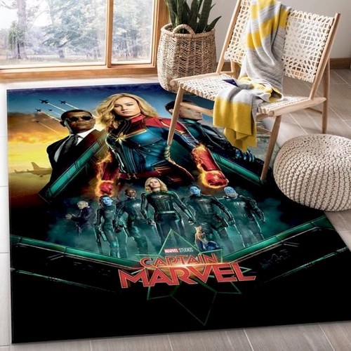 Deschea Captain Marvel Movie Area Rug For Gift Bedroom Area Rug