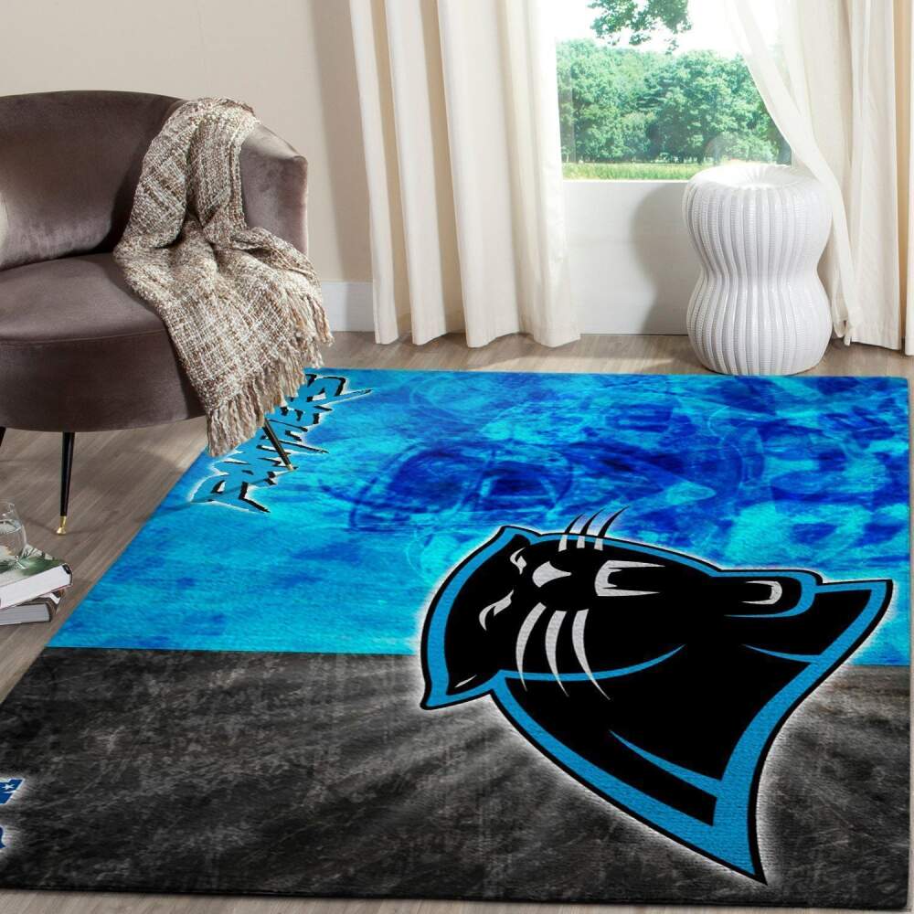 Deschea Carolina Panthers Area Rug Nfl Football Team Logo V3343