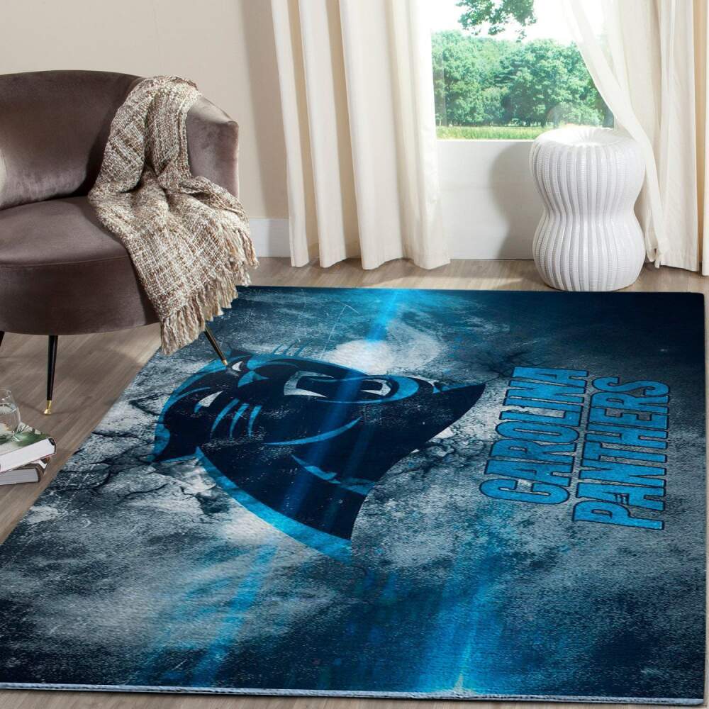 Deschea Carolina Panthers Area Rug Nfl Football Team Logo V3345