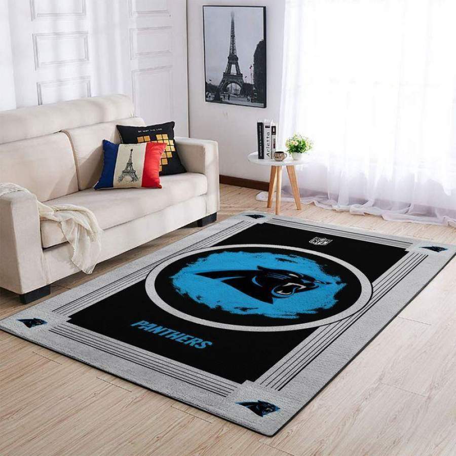 Deschea Carolina Panthers Arealiving Nfl Football Team Logo Area Rug