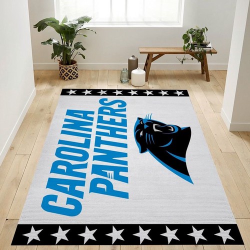 Deschea Carolina Panthers Banner Nfl Logo Area Rug For Gift Bedroom Rug Us Gif