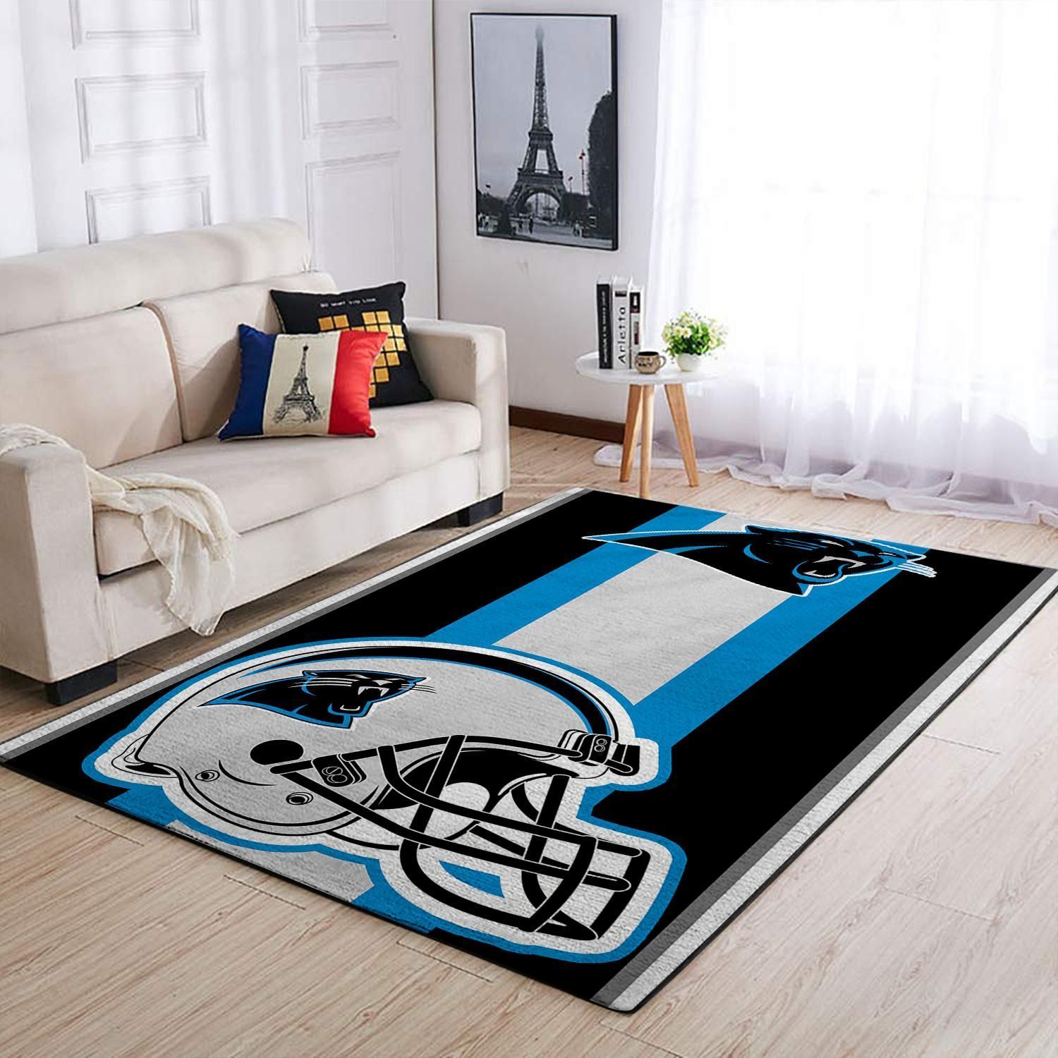 Deschea Carolina Panthers Nfl Area Rugs Team Logo Helmet Sports