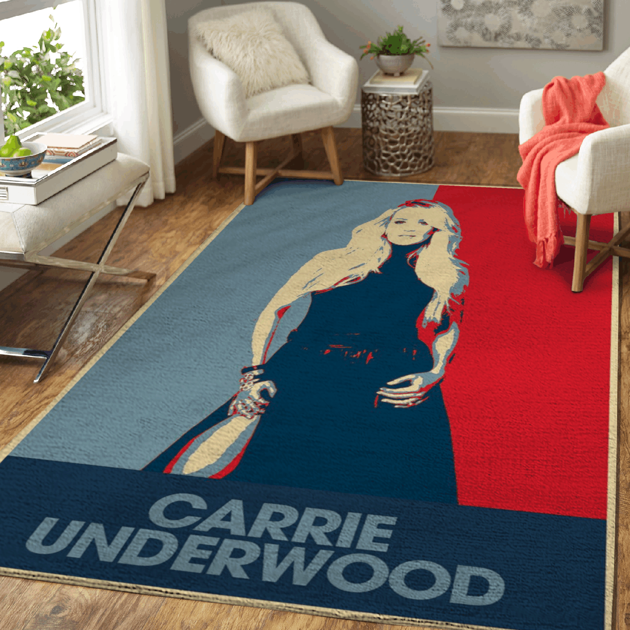 Deschea Carrie Underwood American Singer Art For Fans Area Rug Area