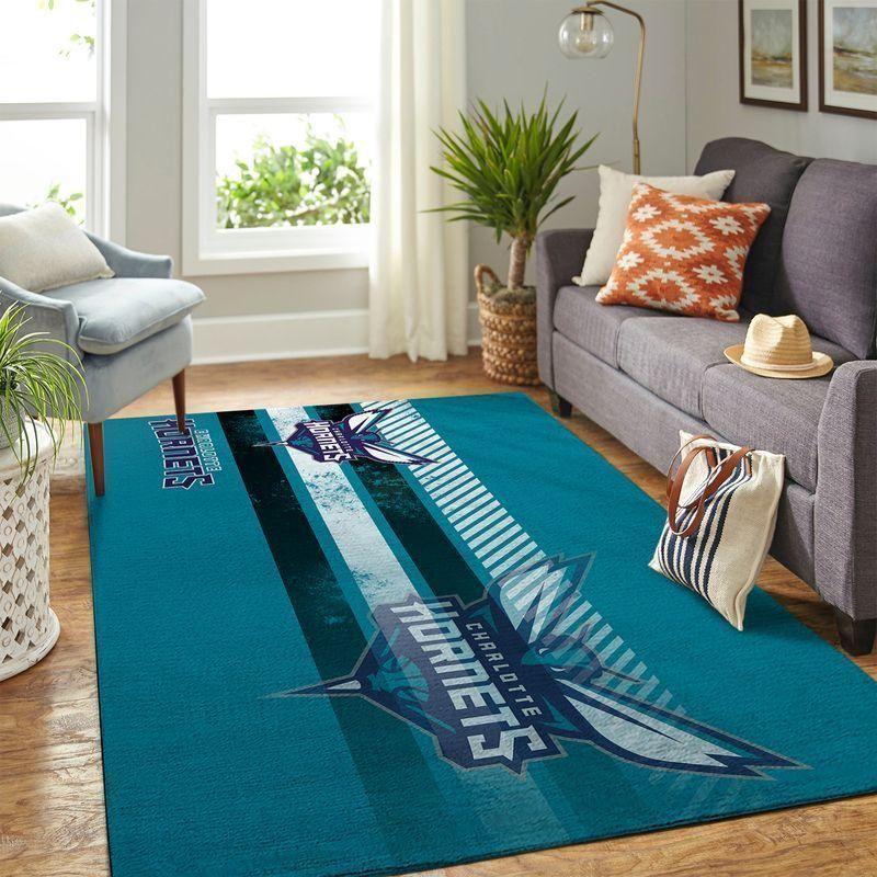 Deschea Charlotte Hornets Area Rug Nba Basketball Team Logo V6631