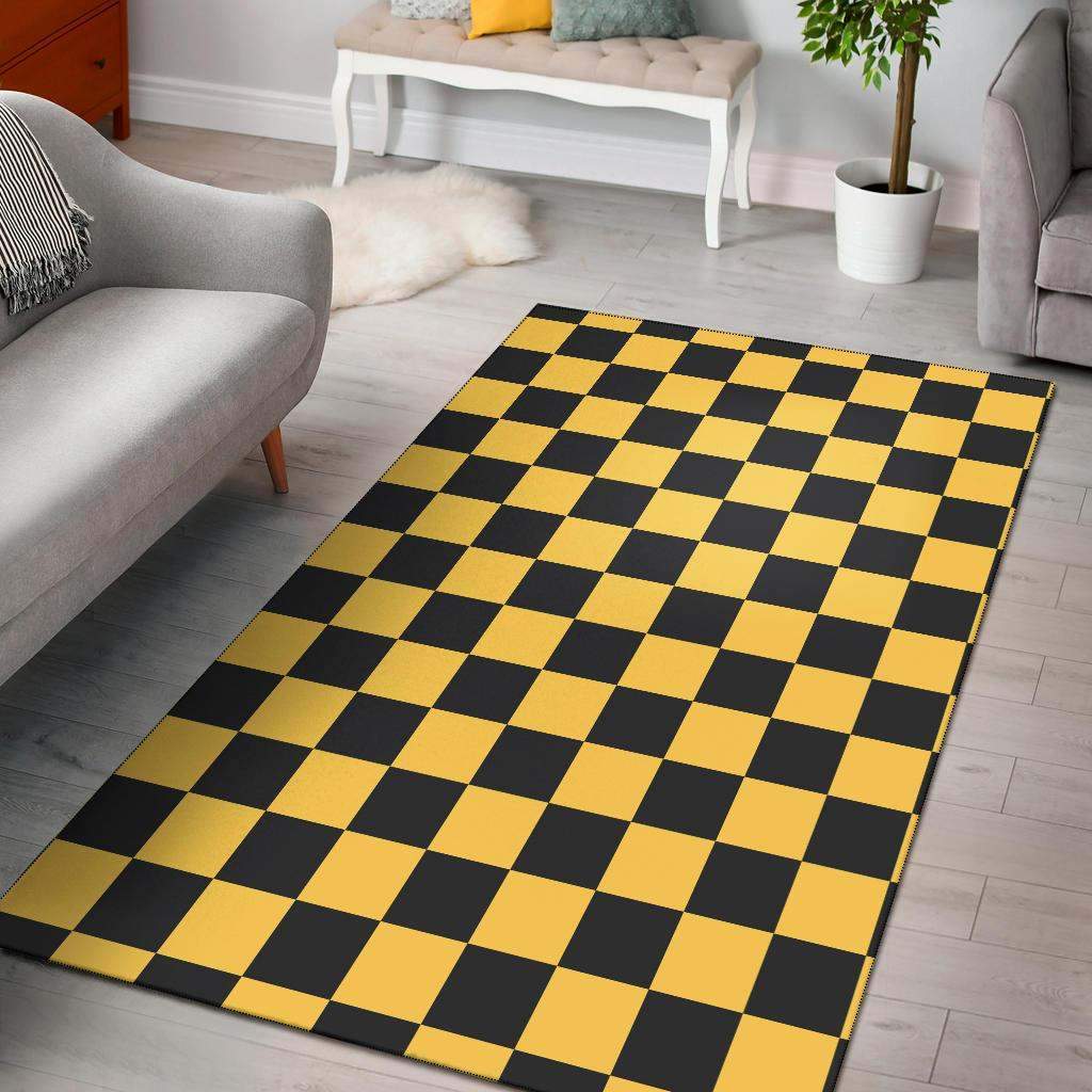 Deschea Checkered Yellow Limited Edition Rug