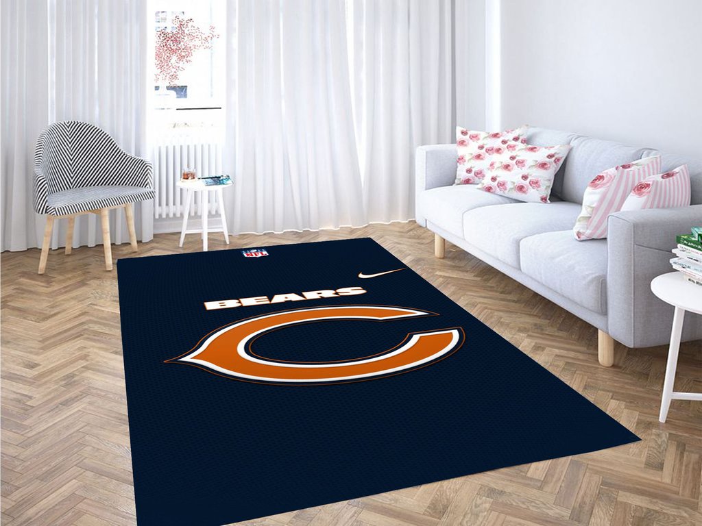 Deschea Chicago Bears Wallpaper Living Room Modern Carpet Rug