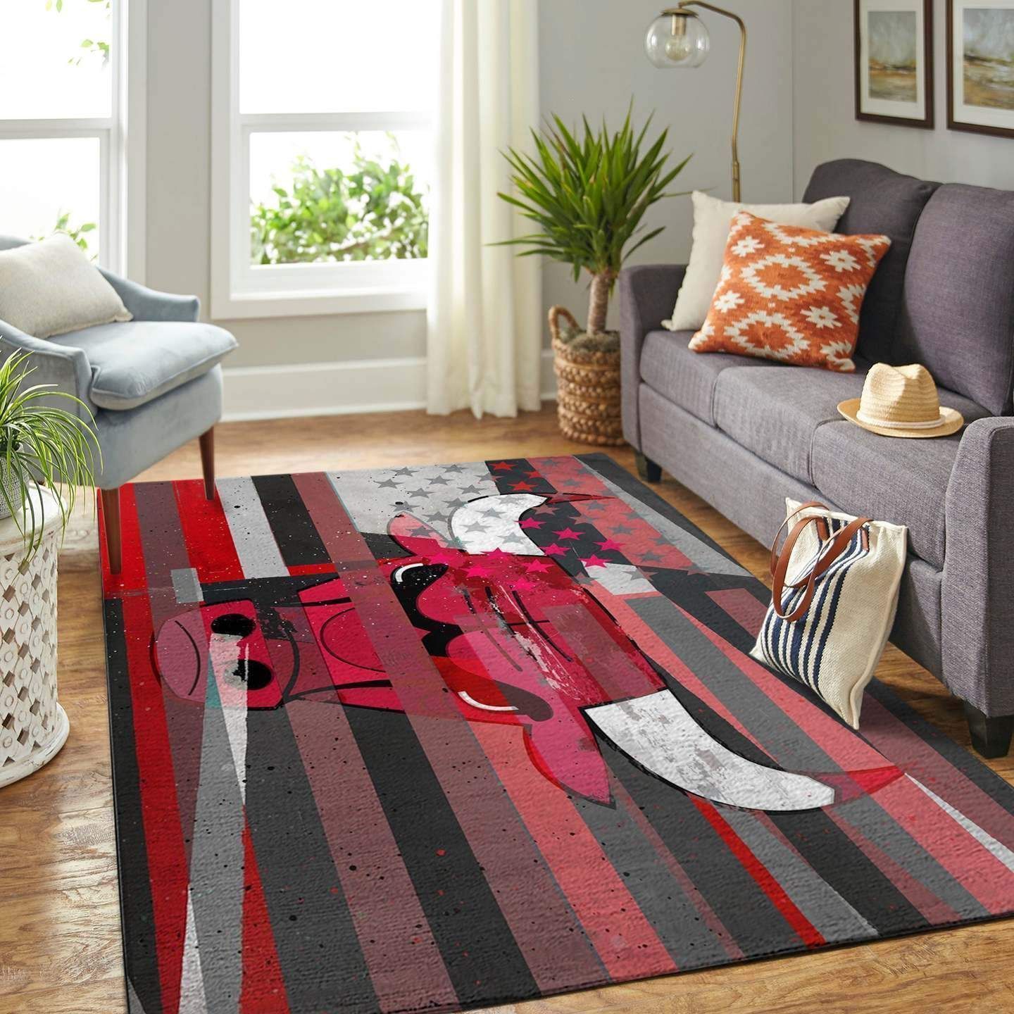 Deschea Chicago Bulls Area Rug Nba Basketball Team Logo V4630