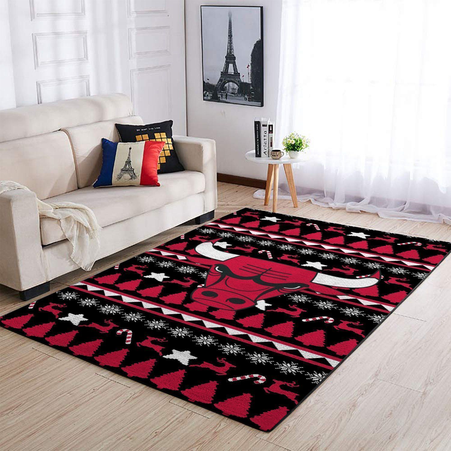 Deschea Chicago Bulls Area Rug Nba Basketball Team Logo V4632