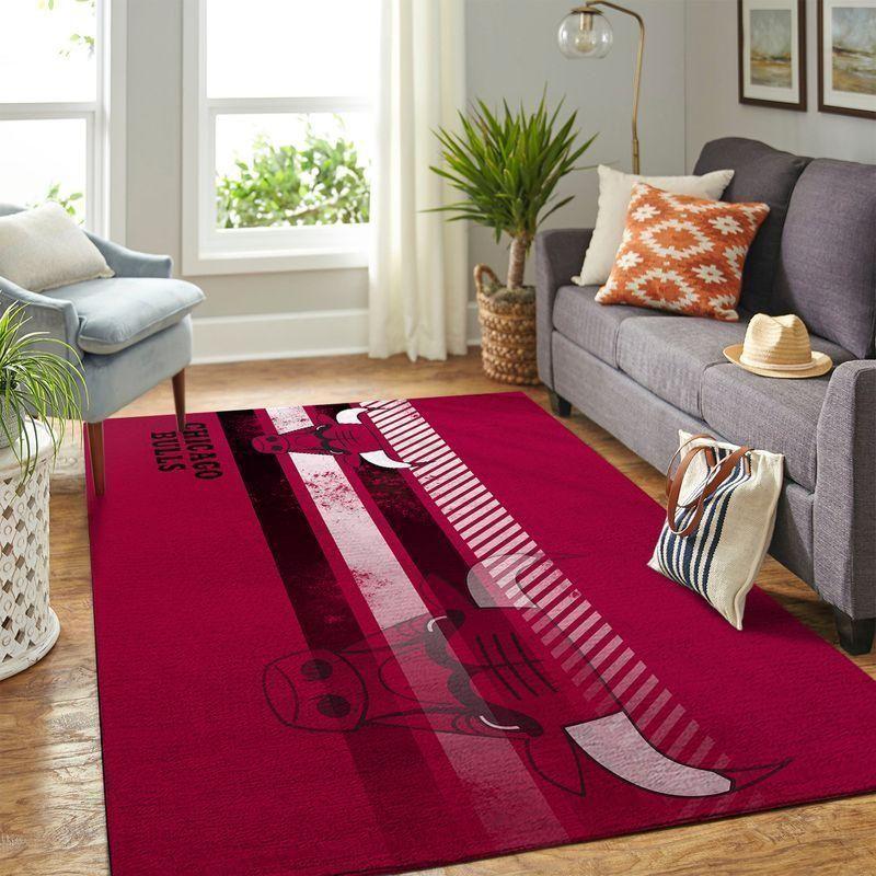 Deschea Chicago Bulls Area Rug Nba Basketball Team Logo V4633