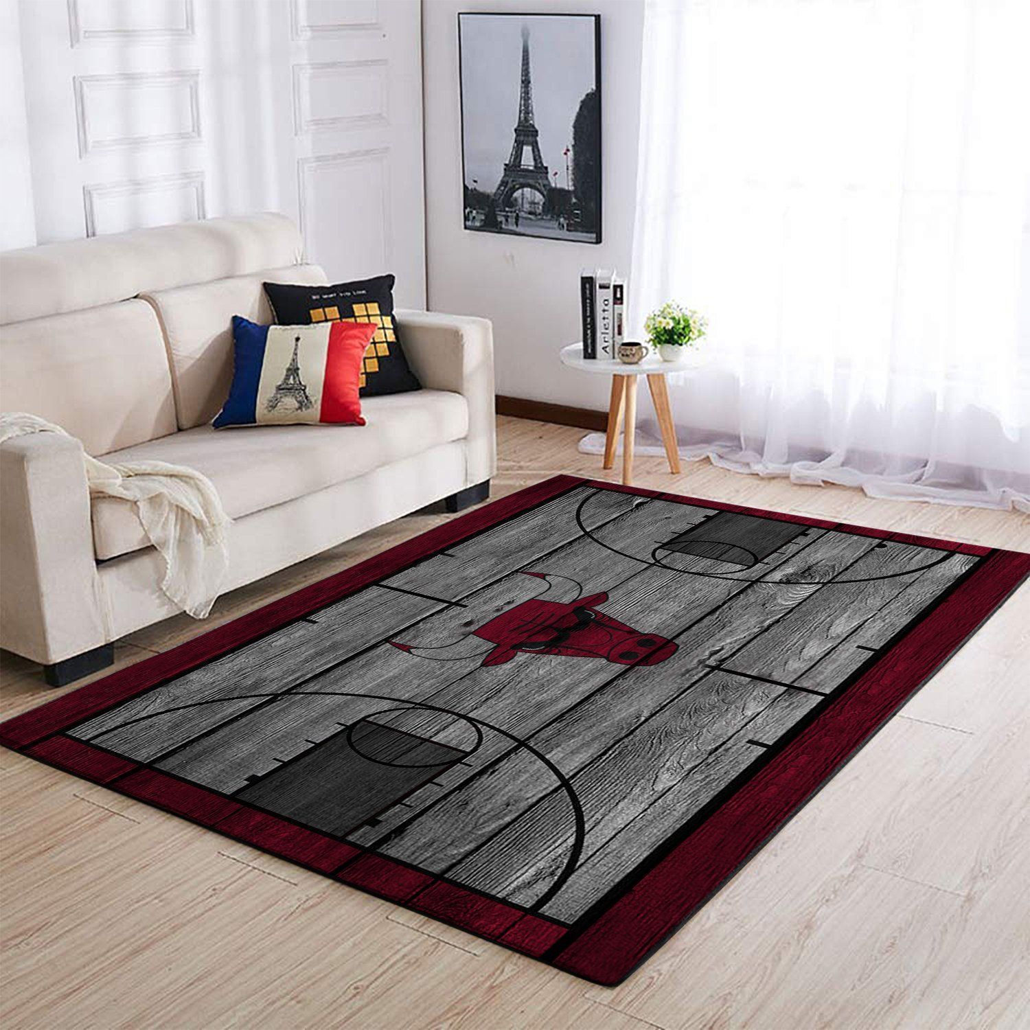 Deschea Chicago Bulls Area Rug Nba Basketball Team Logo V4634