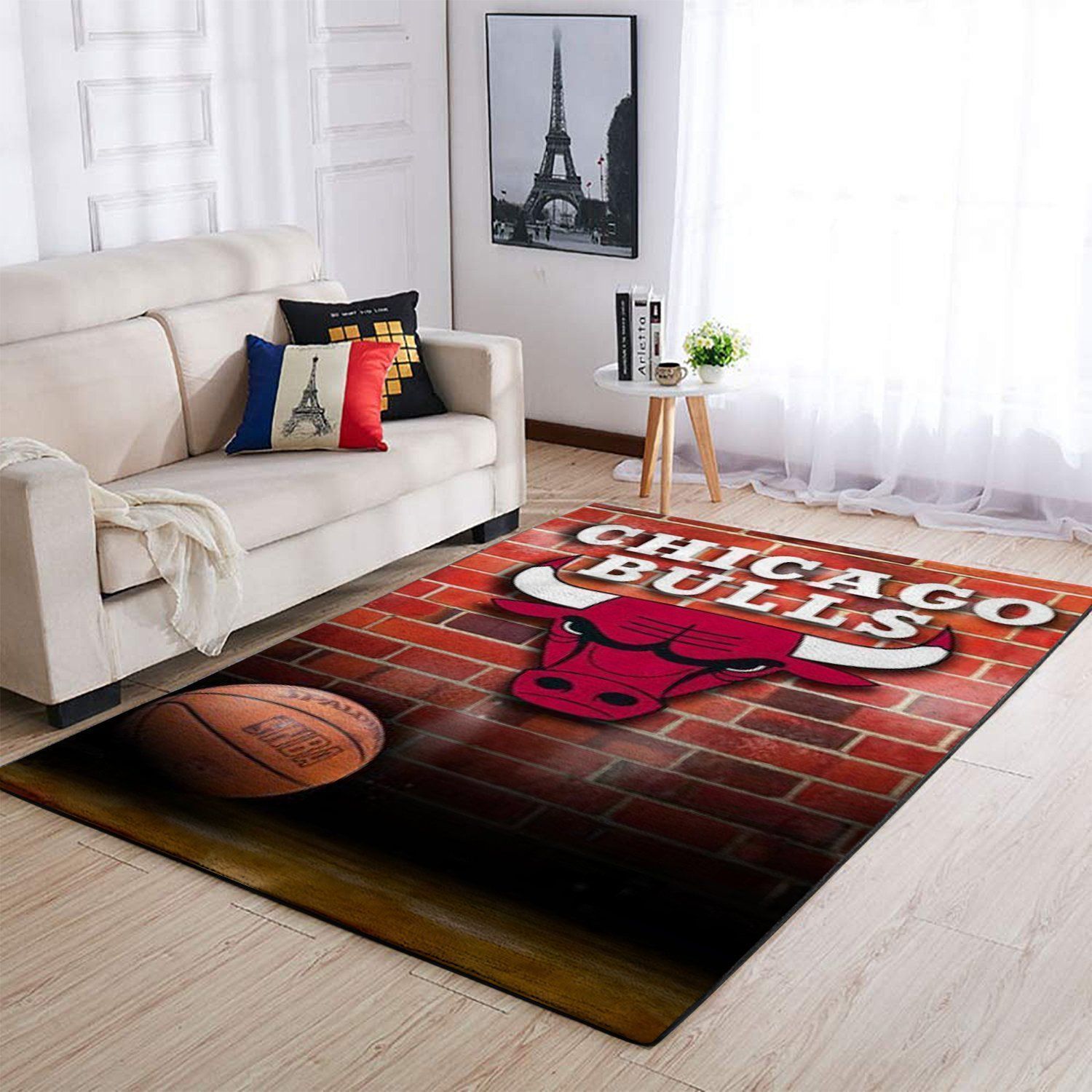 Deschea Chicago Bulls Area Rug Nba Basketball Team Logo V4635