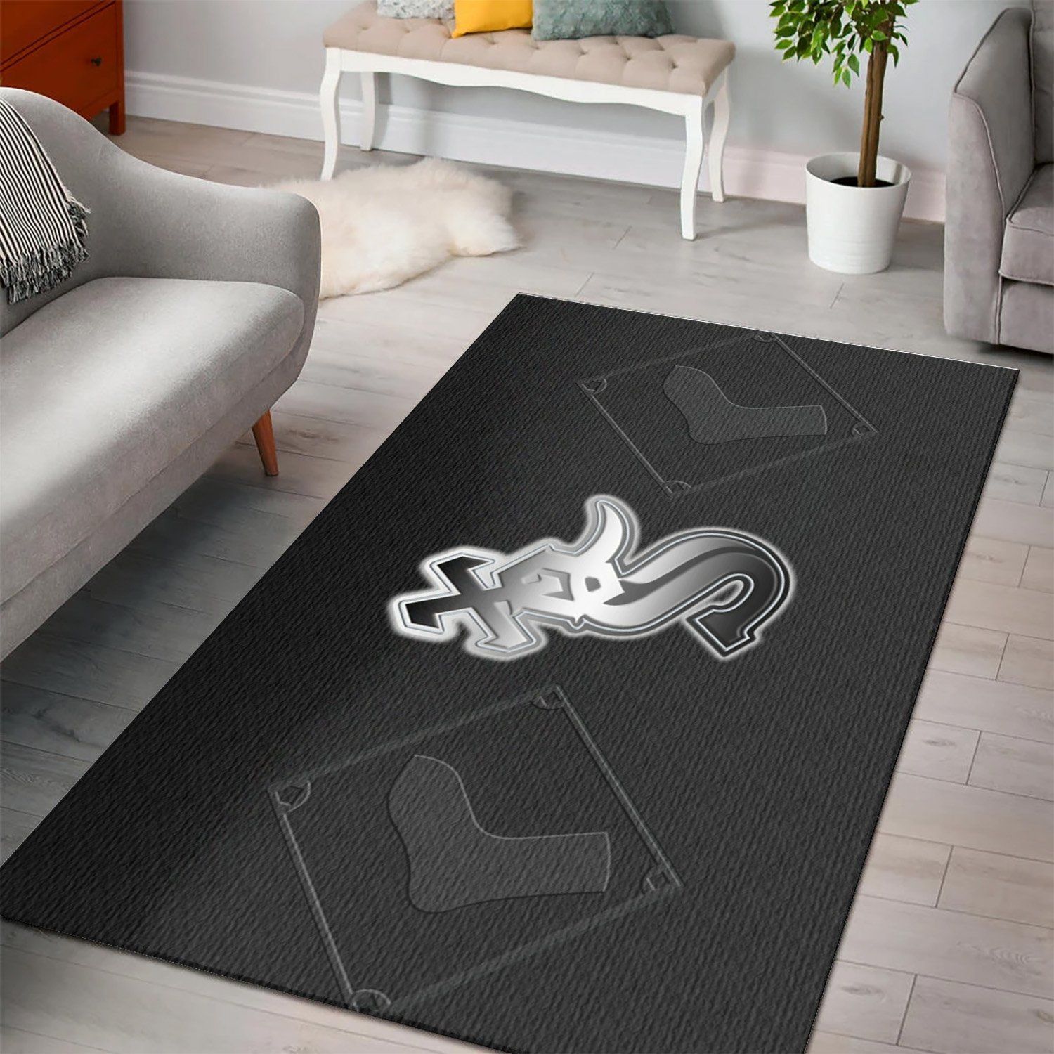 Deschea Chicago White Sox Area Rug Mlb Baseball Team Logo V602