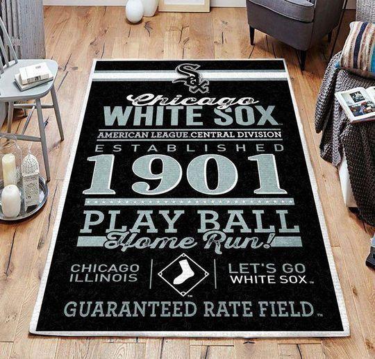 Deschea Chicago White Sox Area Rug Mlb Baseball Team Logo V607