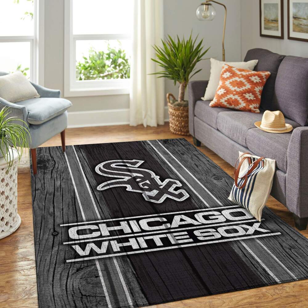 Deschea Chicago White Sox Mlb Area Rugs Baseball Team Logo Wooden Style