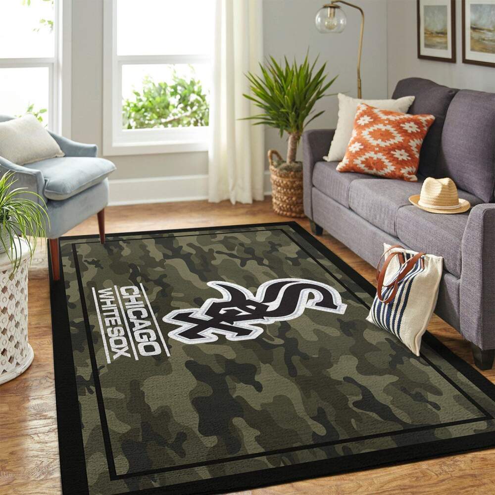 Deschea Chicago White Sox Mlb Area Rugs Camo Style Team Logo