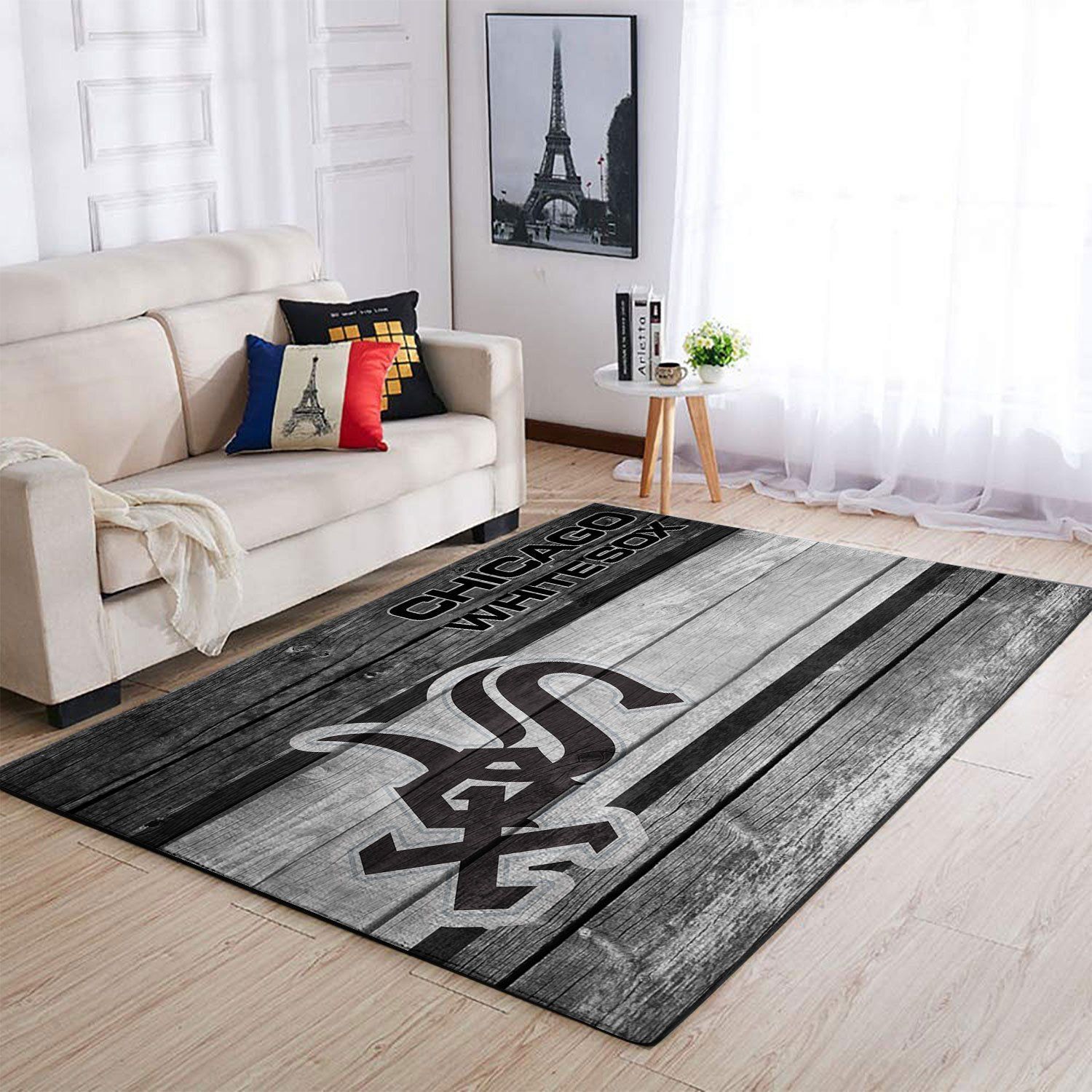 Deschea Chicago White Sox Mlb Team Logo Area Rugs Wooden Style Sports