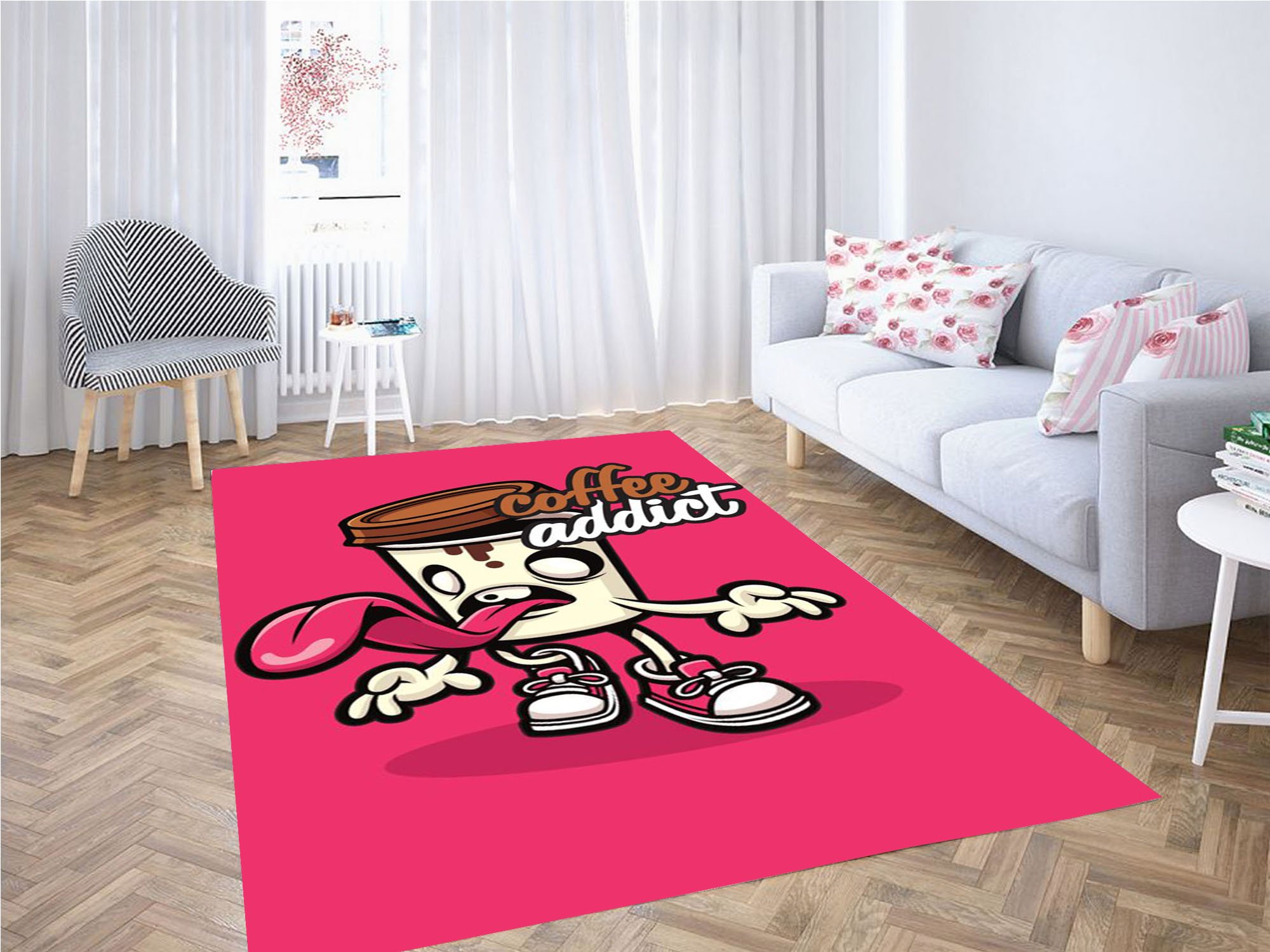 Deschea Coffe Cartoon Wallpaper Carpet Rug