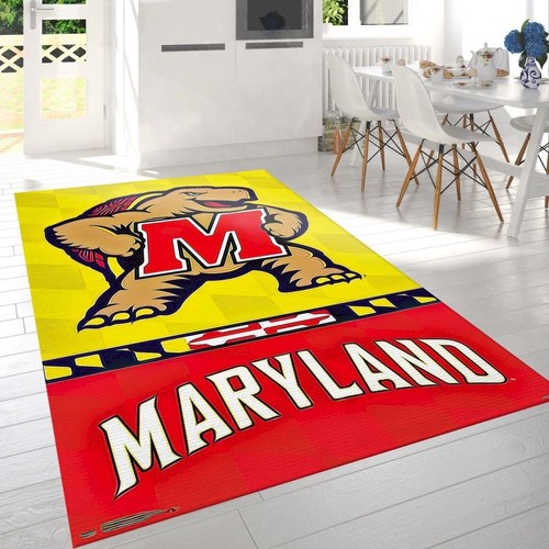 Deschea Collegiate University Of Maryland Terrapins Logo Rug Bedroom Rug