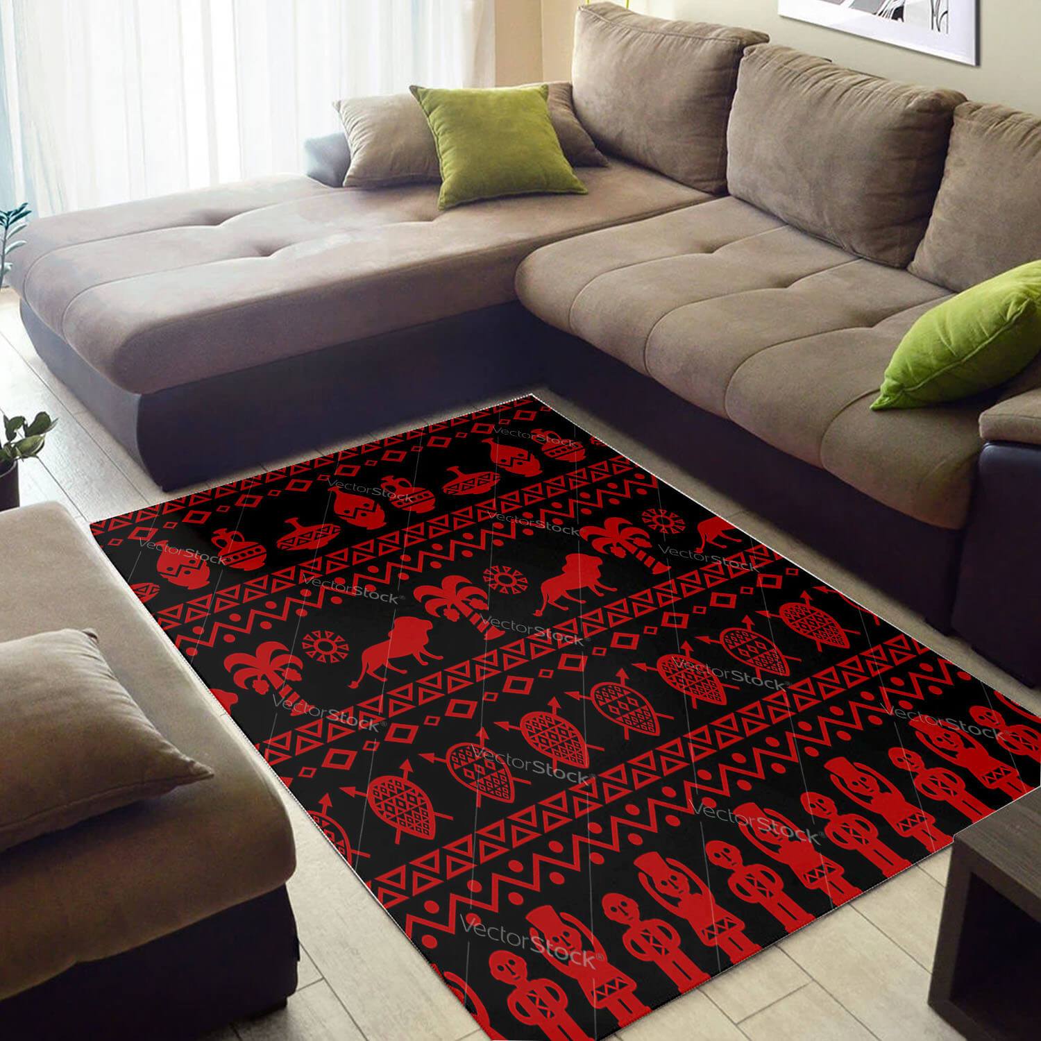 Deschea Cool African Adorable Afrocentric Art Large Inspired Home Rug