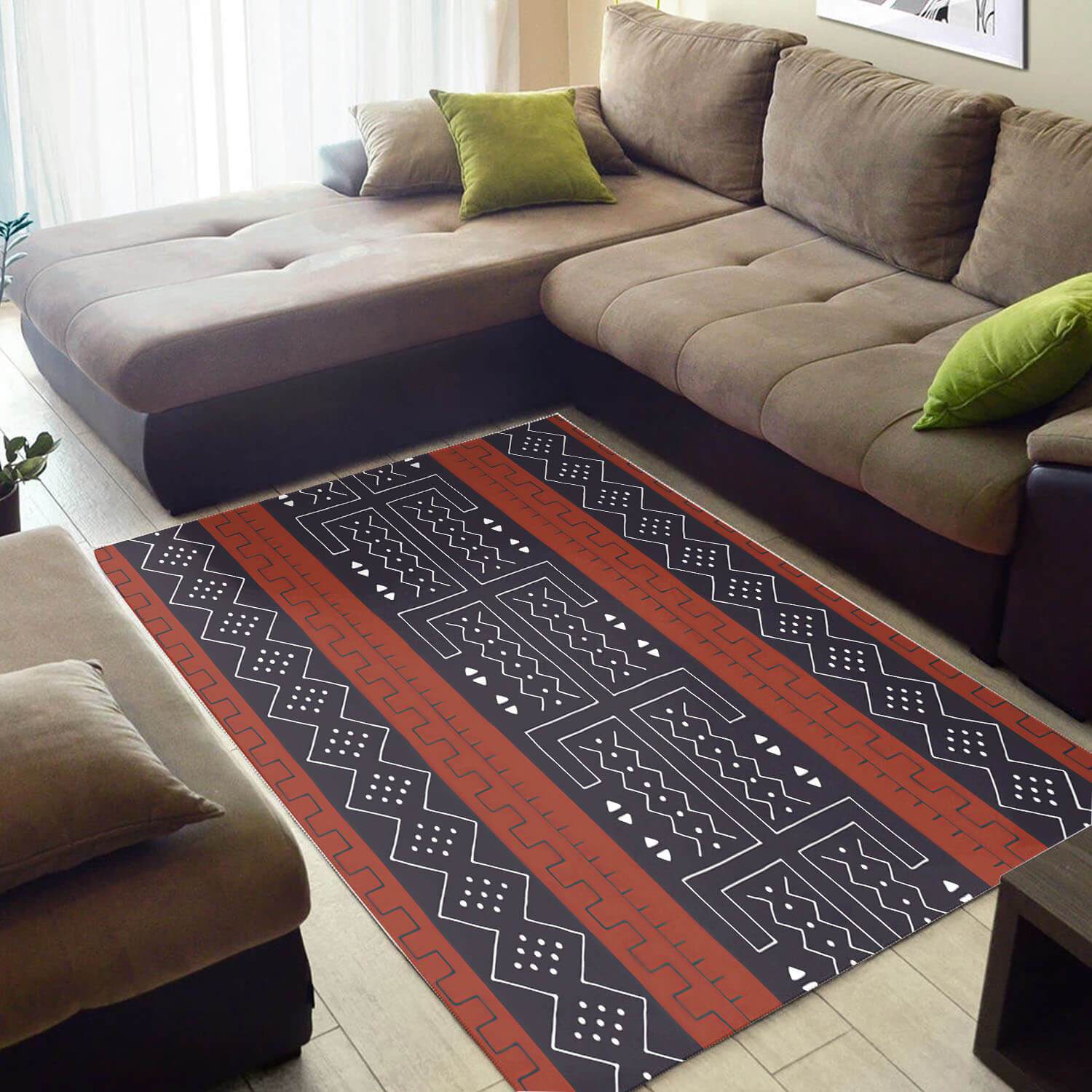 Deschea Cool African American Colorful Afrocentric Pattern Art Style Floor Inspired Home Rug