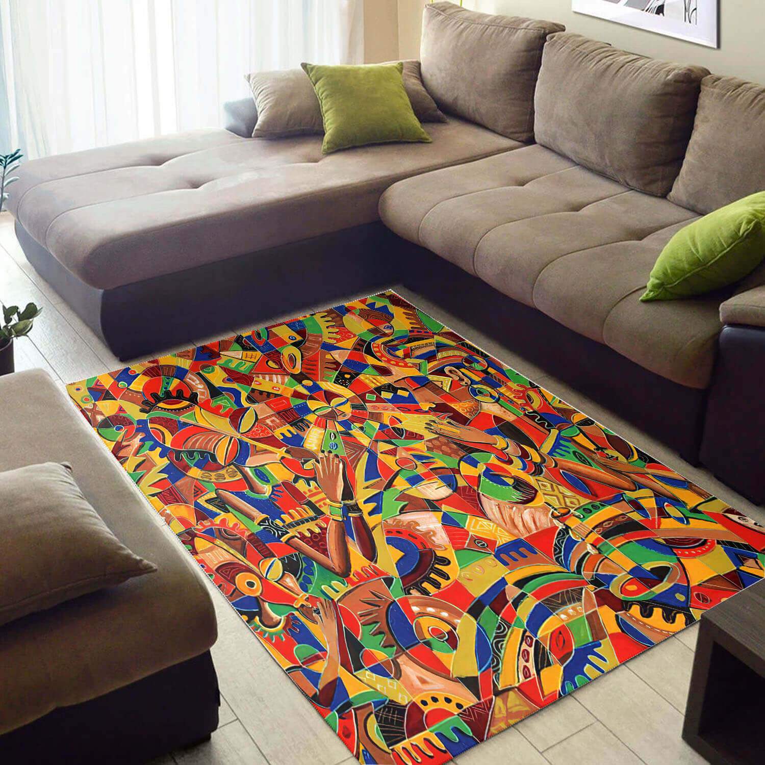 Deschea Cool African Colorful Inspired Ethnic Seamless Pattern Style Area Home Rug