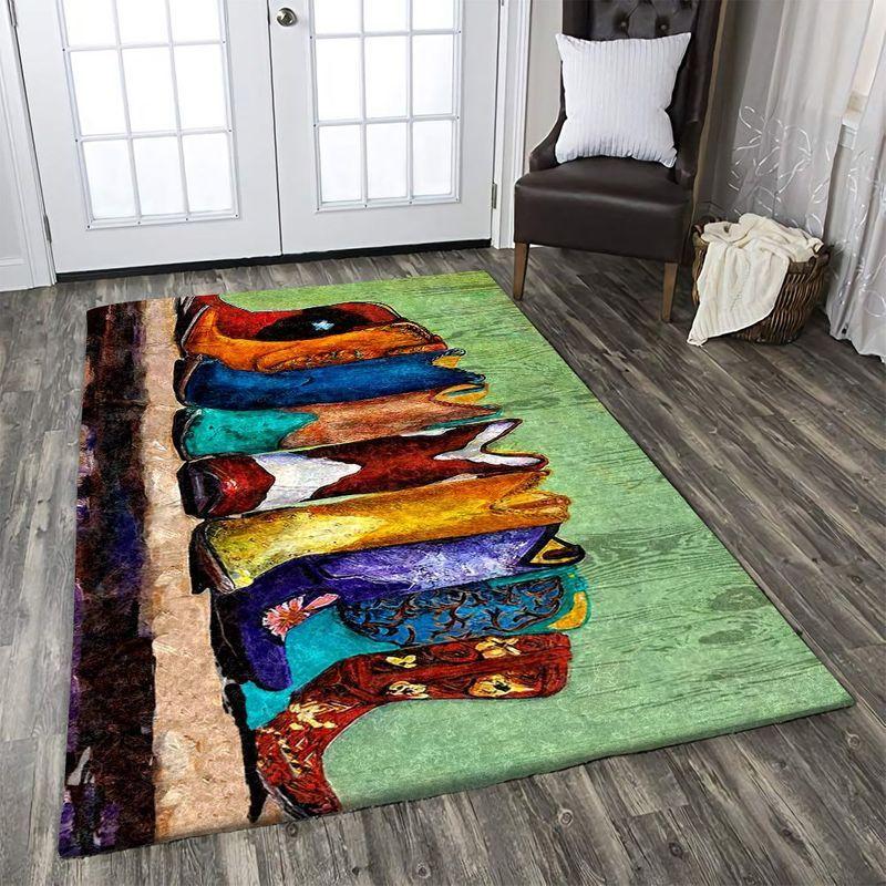 Deschea Cowboy Boots Rectangle Rug