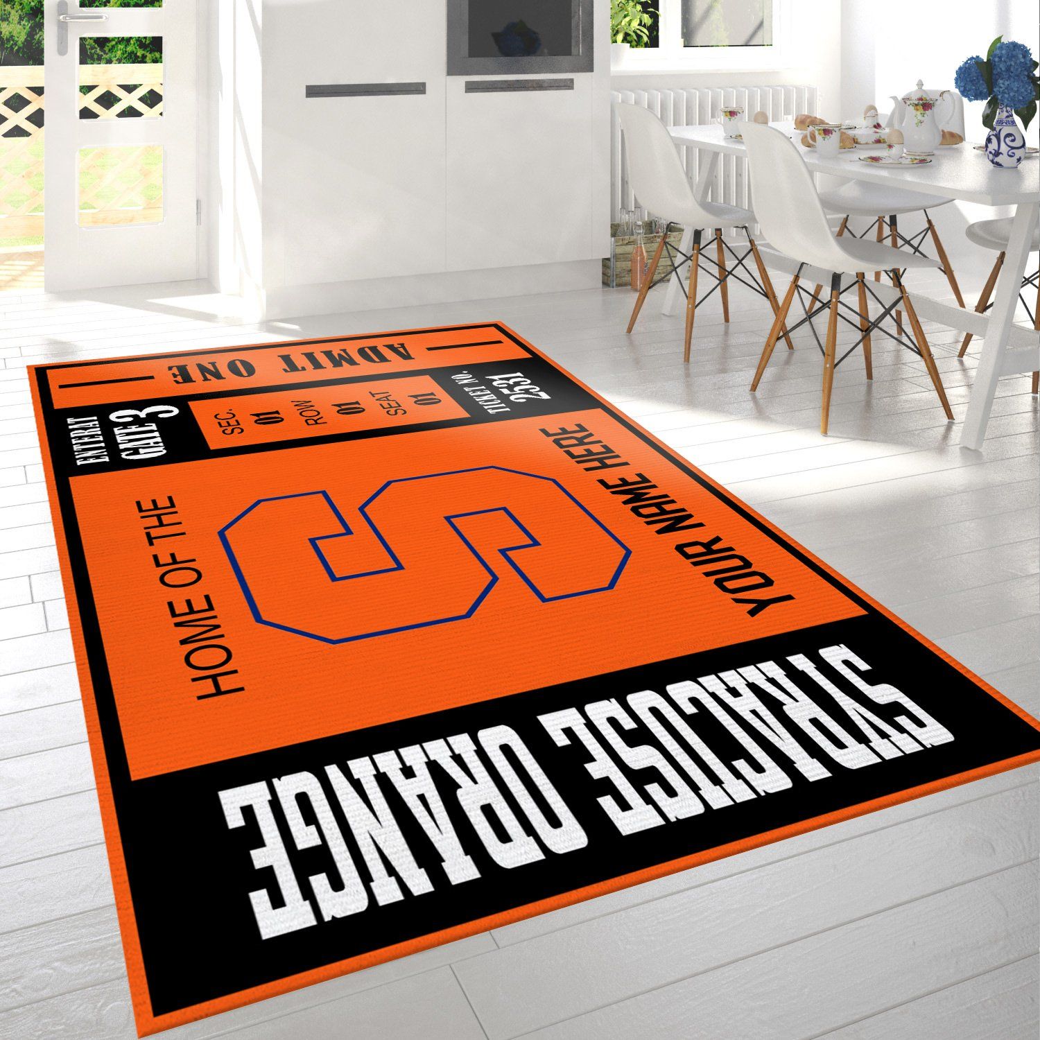 Deschea Customizable Syracuse Orange Rug – Custom Size And Printing