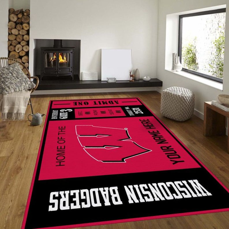 Deschea Customizable Wisconsin Badgers Ncaa Rug