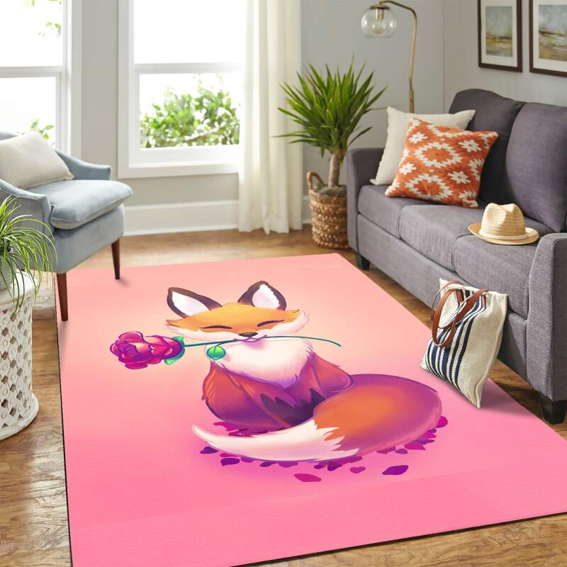 Deschea Cute Fox Carpet Floor Area Rug