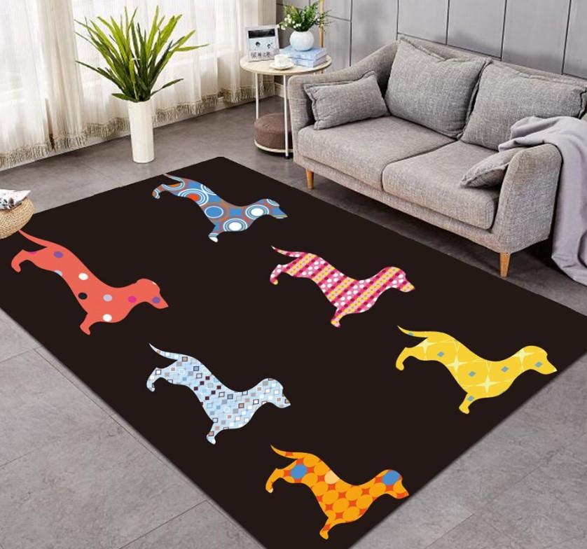 Deschea Dachshund Dog Living Room Limited Edition Rug