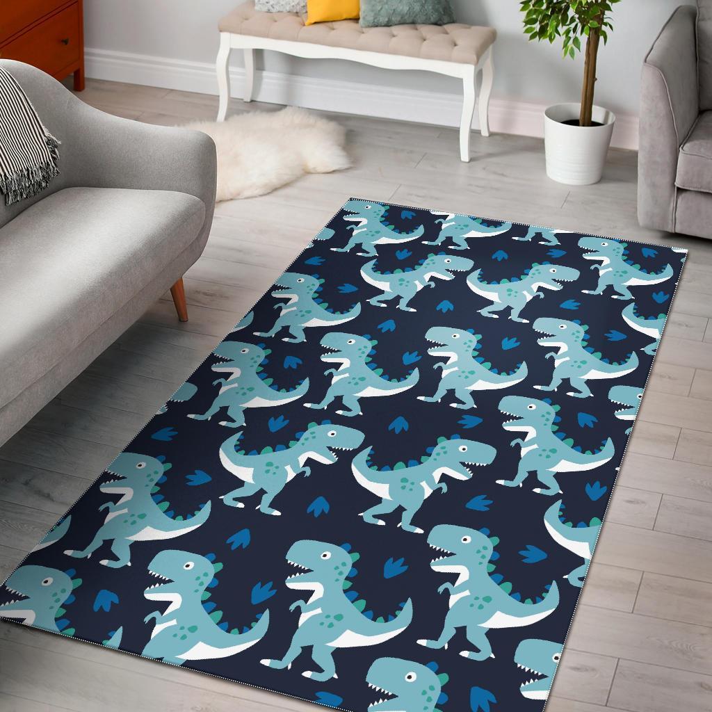 Deschea Dino Cartoon Dinosaur Pattern Print Area Limited Edition Rug