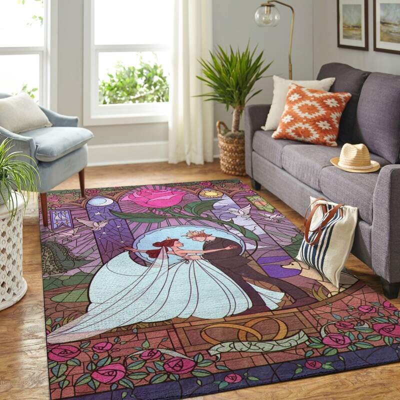 Deschea Disney Beauty And The Beast Living Room Area Rug