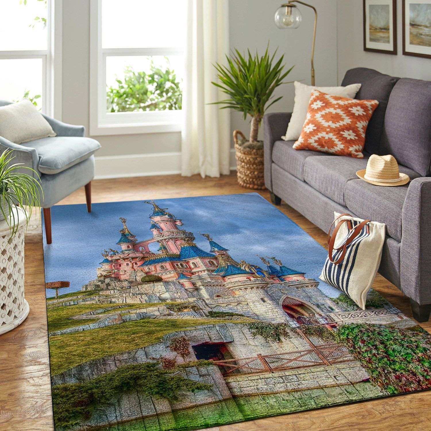 Deschea Disney Castle Living Room Area Rug